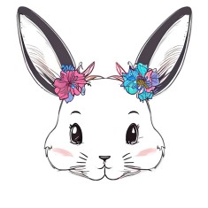 Sticker decorativ, Iepure, Alb, 60 cm, 7217ST foto