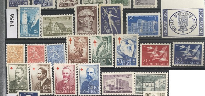 FINLANDA 1956, An complet, serii MNH