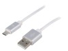 Cablu Gembird USB 2.0 A la Micro B, 1.8m, placat aurit, textil argintiu