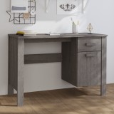 vidaXL Birou, gri deschis, 113x50x75 cm, lemn masiv de pin