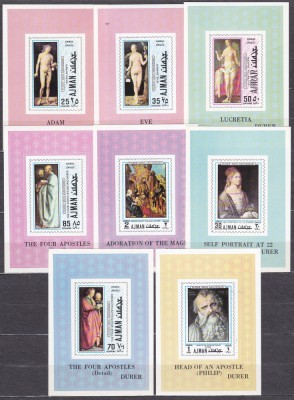 DB1 Arta Pictura Ajman Durer 8 SS de lux MNH foto