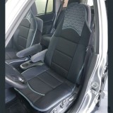 2 x Huse Scaune Auto Masini Universal Negru Gris Piele Textil