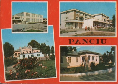 CPI B 11513 CARTE POSTALA - PANCIU. MOZAIC, COMBINAT VINIFICARE, LICEUL SLAVICI foto