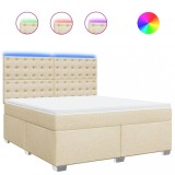 Cumpara ieftin Pat continental cu saltea, crem, 180x200 cm, textil