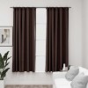 Draperii opace aspect in, c&acirc;rlige, 2 buc. gri taupe, 140x175 cm