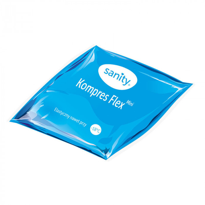 Compresa medicala Sanity Mini Flex, 10 x 10 cm, cald/rece, Albastru