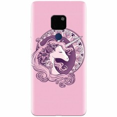 Husa silicon pentru Huawei Mate 20, Purple Unicorn