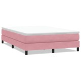 Cumpara ieftin Pat cu arcuri fara saltea roz 140x210 cm catifea