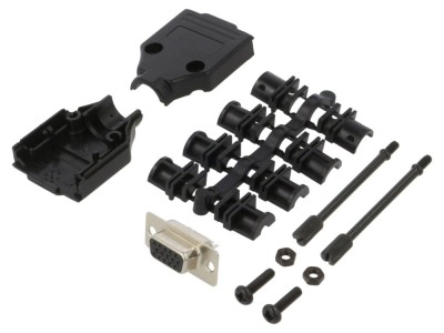 Conector D-Sub HD mamă pe cablu drept foto