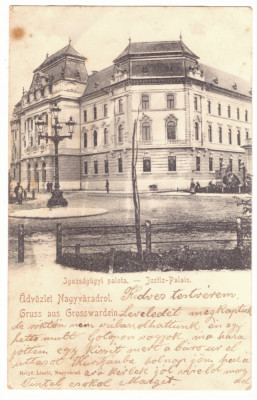 986 - ORADEA, Justice Palace, Litho, Romania - old postcard - used - 1900 foto