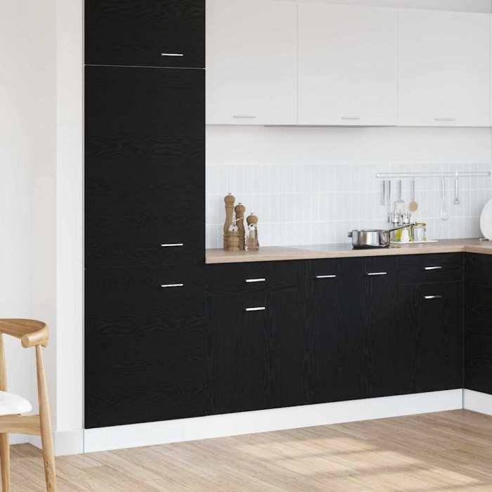 vidaXL Dulap cu Sertare Stejar Negru de la - Dimensiuni 50x46x81.5 cm, făcut din lemn prelucrat.