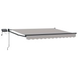 vidaXL Marchiză retractabilă manuală cu led-uri Gri deschis 3 x 2,5 m 3419432