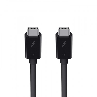 Cablu Belkin USB-C Thunderbolt 3 la USB-C Thunderbolt 3, 40Gbps, 100W, lungime 0,8m, negru foto