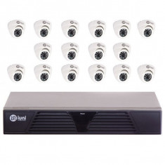 Sistem Supraveghere iUni 16 Camere CMOS 1 MP, 30 Led IR, DVR 16 Canale HD 720p, HDMI, VGA, 2 USB, LAN, PTZ, 2 canale audio foto