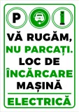 Indicator va rugam nu parcati loc de incarcare masina electrica