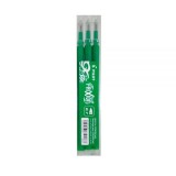 Set 3 rezerve roller Frixion Ball Pilot 0.7 mm varf mediu verde