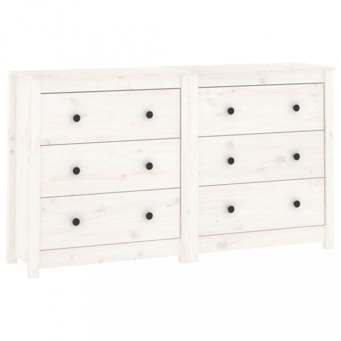 Dulap, alb, 140x35x80 cm, lemn masiv de pin