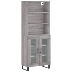 Dulap inalt, gri sonoma, 69,5x34x180 cm, lemn compozit