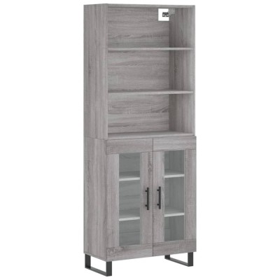 Dulap inalt, gri sonoma, 69,5x34x180 cm, lemn compozit foto