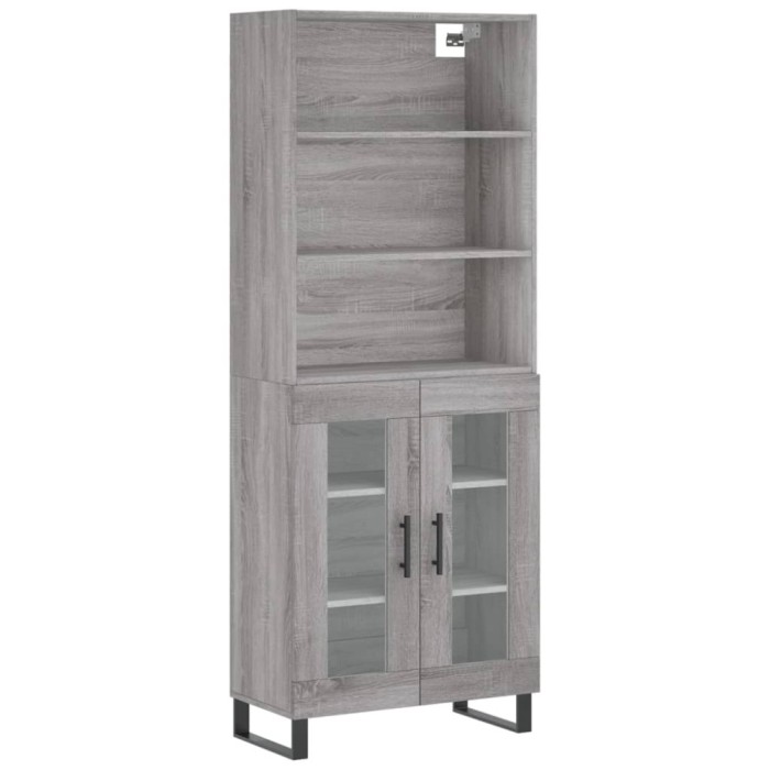 Dulap inalt, gri sonoma, 69,5x34x180 cm, lemn compozit