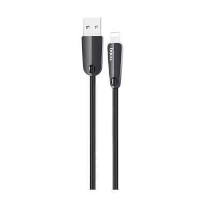 Cablu Date si Incarcare USB la MicroUSB HOCO U35 Space Shuttle Smart Power Off, 2.4A, 1.2 m, Rosu foto