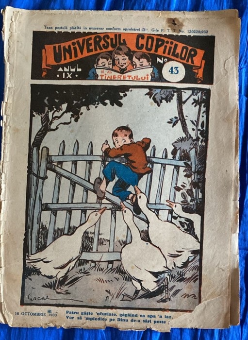 UNIVERSUL COPIILOR SI AL TINERETULUI(An IX,Nr.43/oct.1933)UZURA VIZIBILA IN POZE