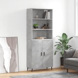 vidaXL Dulap &icirc;nalt, gri beton, 69,5x34x180, lemn compozit