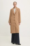 Abercrombie &amp; Fitch palton de lana culoarea maro, de tranzitie, KI144-4244