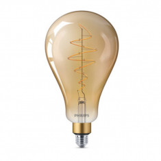 Bec LED Filament Philips 6.5W(40W) E27 Dimabil A160 470 lm 2000K Vintage Giant Gold foto