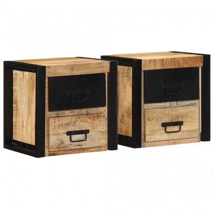 vidaXL Noptiere 2 buc 40x35x40 cm lemn masiv de mango 4015955