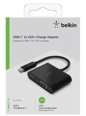 Belkin Usb-c To Vga + Charge Adapter Black 60w Pd