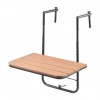 Masa suspendata, pliabila, pentru balcon, Otel Inoxidabil/MDF, max 25 kg, 595 x 620 x 800 mm, Maro/Negru