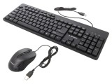Kit Birou Negru USB A cu Cablul US Layout 1,5m