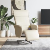 vidaXL Fotoliu masaj rabatabil suport picioare, crem, piele ecologică