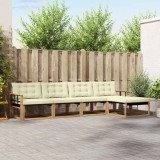 vidaXL Set de canapele de exterior cu pernă 5 pcs Alb și crem 3388592