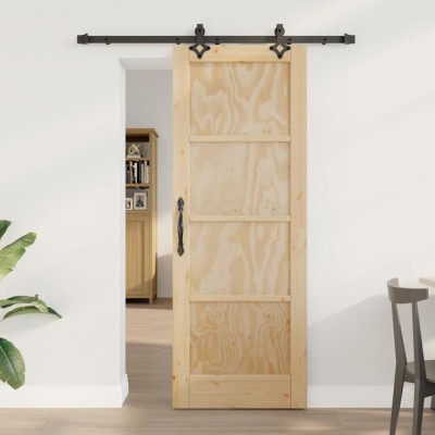 Ușă glisantă cu set de accesorii &amp;#039;ORKDAL&amp;#039;din lemn solid de pin foto