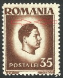 Cumpara ieftin EROARE ROMANIA 1945 LP 188 REGELE MIHAI I MNH - LINIE VERTICALA IN CAPUL EFIGIEI, Regi, Nestampilat