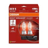 Set 2 Becuri Halogen H11 Osram Night Breaker Silver (+100% Luminozitate)