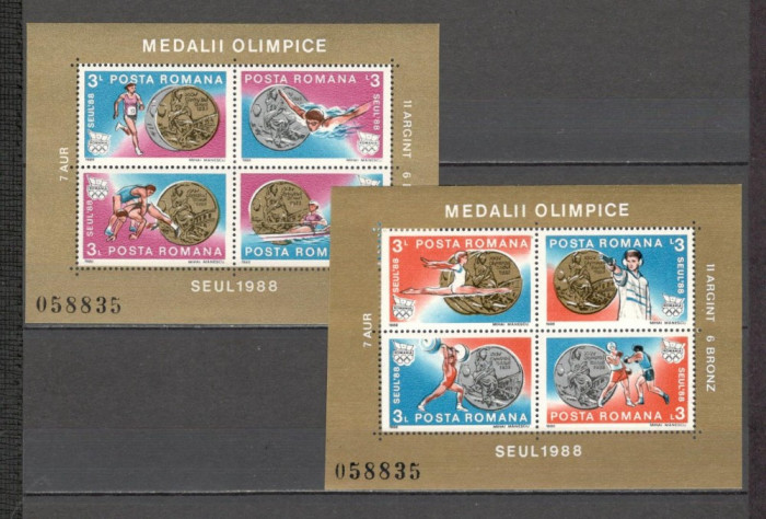 Romania.1988 Medalii olimpice SEUL-Bl. YR.875