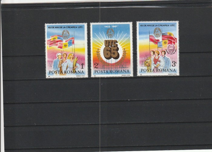 ROMANIA 1987 LP 1174 - 65 ANI U.T.C. SERIE MNH NESTAMPILATA