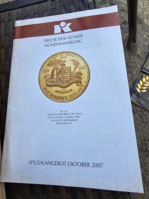 Catalog 124, expozitie de monede, Fritz Rudolf Kunker Munzenhandlung, octombrie 2007, text in limba germana foto