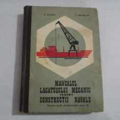 MANUALUL LACATUSULUI MECANIC PENTRU CONSTRUCTII NAVALE * pentru scoli profesionale, anul III - V. Ceapa / C. Sburlan - Bucuresti, 19