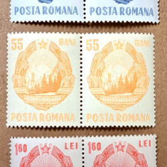 TIMBRE ROMANIA MNH LP663/1967 -Stema R.S.R. (uzuale) -Serie în pereche