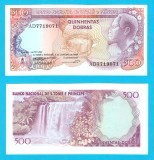 Sao Tome &amp; Principe (p#61) 500 Dobras 1989 UNC 'Testoasa de Mare' serie: AD77119071; Varianta margine alba; (ROG CITITI DETALIILE!);