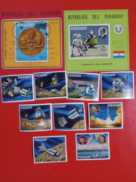 PARAGUAY, SPACE - COLIȚE PERF./IMPERF. + SERIE MNH