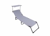 Cumpara ieftin HEINNER SEZLONG CU PARASOLAR 186X55X24CM GRI