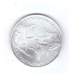 Moneda Austria 100 schilling 1979, Vienna International Center, stare foarte buna, cu luciu