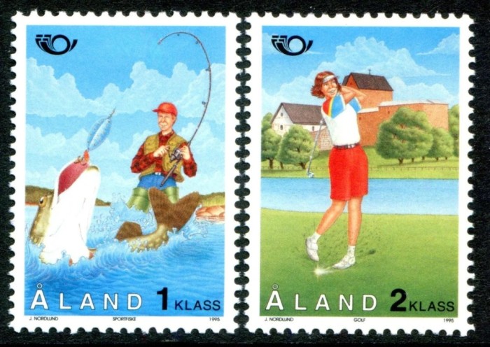 Aland (Finlanda) 1995 - Turism, pescuit, serie neuzata