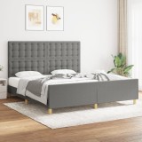 VidaXL Cadru de pat cu tăblie, gri &icirc;nchis, 180x200 cm, textil
