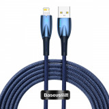 Cablu Seria Baseus Glimmer USB-A - Lightning 2.4A 480Mbps 2m Albastru CADH000303